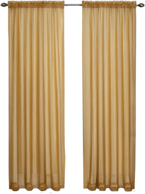 Basic 2 Pack Sheer Voile Home Window Curtains