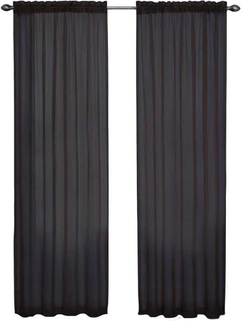 Basic 2 Pack Sheer Voile Home Window Curtains