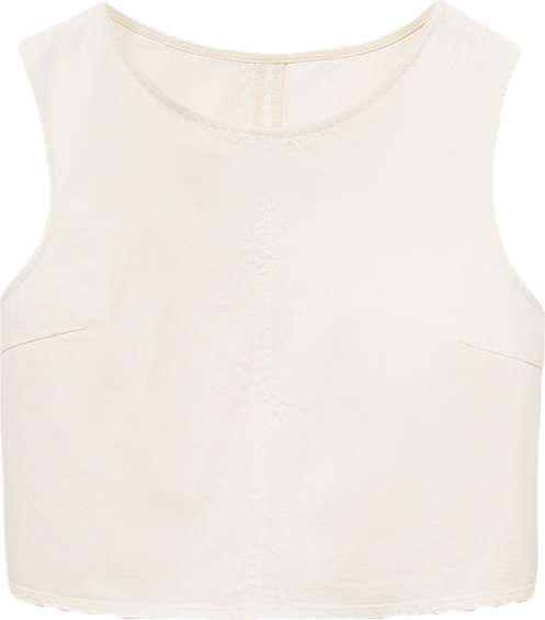 Women's Buckle Closure Denim Crop Top