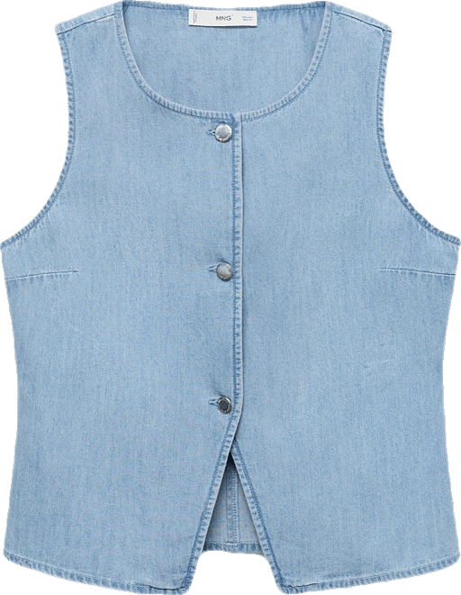 Women's Buttoned Denim Gilet