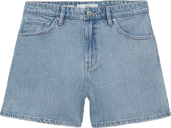 Women's High-Waisted Straight-Fit Denim Shorts