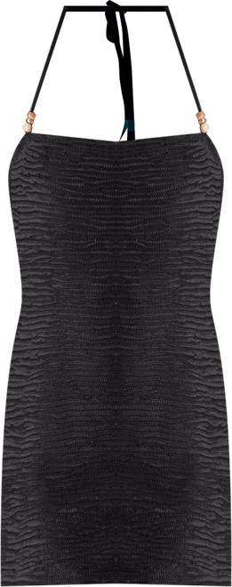 Women's Beaded Strap Bandeau Swim Dress