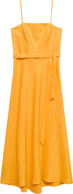 Women's Bow Linen-Blend Dress