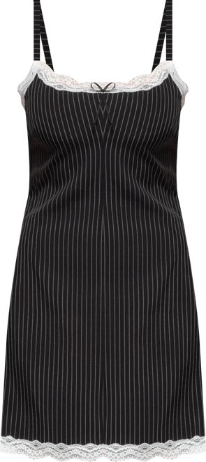 Women's Liel Contrast Lace Pinstripe Mini Dress