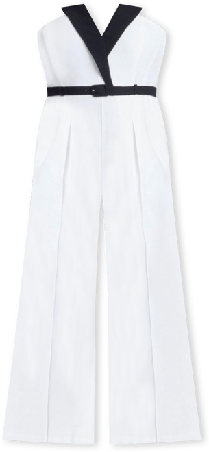 Women's Plus Size Tuxedo Jumpsuit