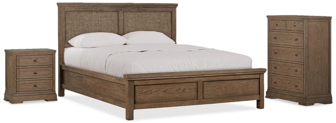 Alverton 3 Pc. King Cane Set (Bed, Chest & 3-Drawer Nightstand, Created for Macy's.