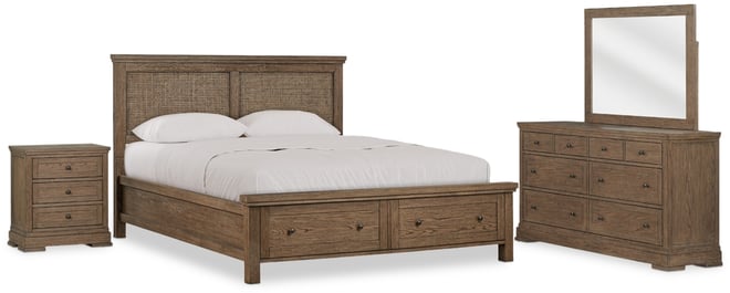 Alverton 3 Pc. California King Cane Storage Set (Bed, Dresser & 3-Drawer Nightstand), Created for Macy's.