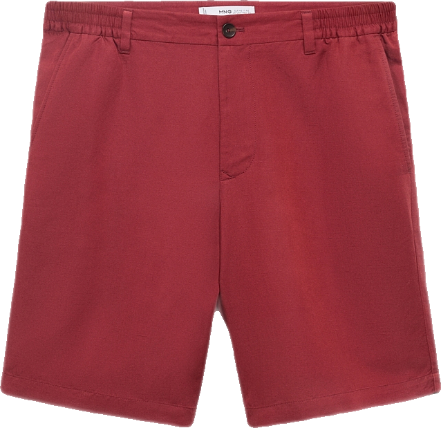 Men's Elastic Waist Linen 9" Bermuda Shorts