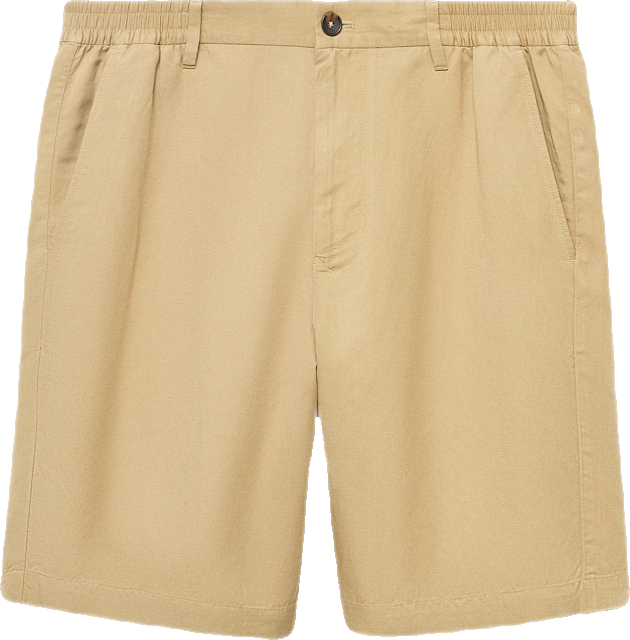 Men's Elastic Waist Linen 9" Bermuda Shorts