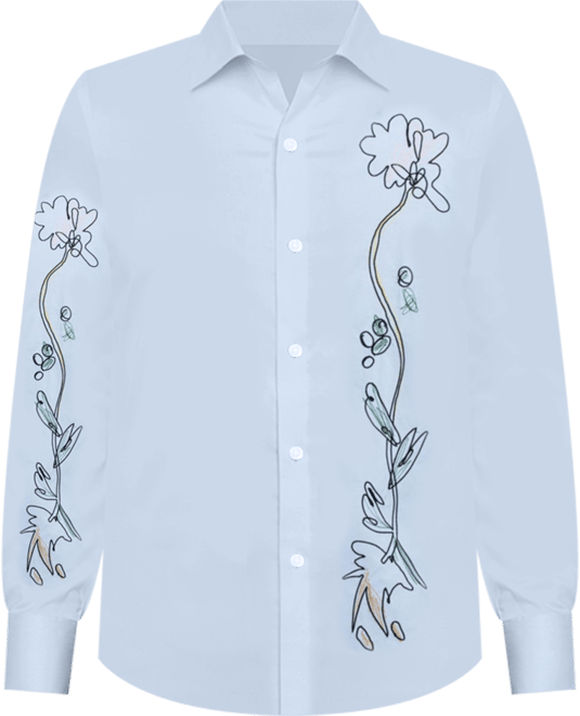 Men's Long-sleeve shirt with embroidery