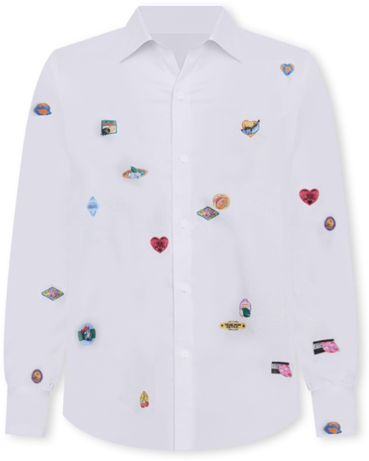Men's Long-sleeve shirt with drawings