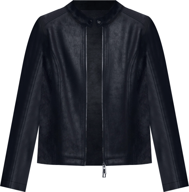 Women's Combined faux leather jacket