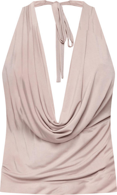 Womens Dylan Cowl Neck Halter Top