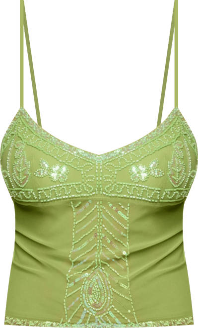 Women's Azelia Beaded Sheer Chiffon Top