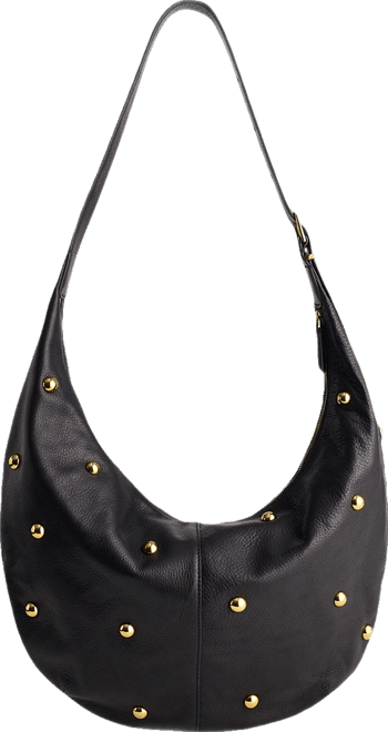 Madewell The Essential Studded Suede Curve Shoulder Bag