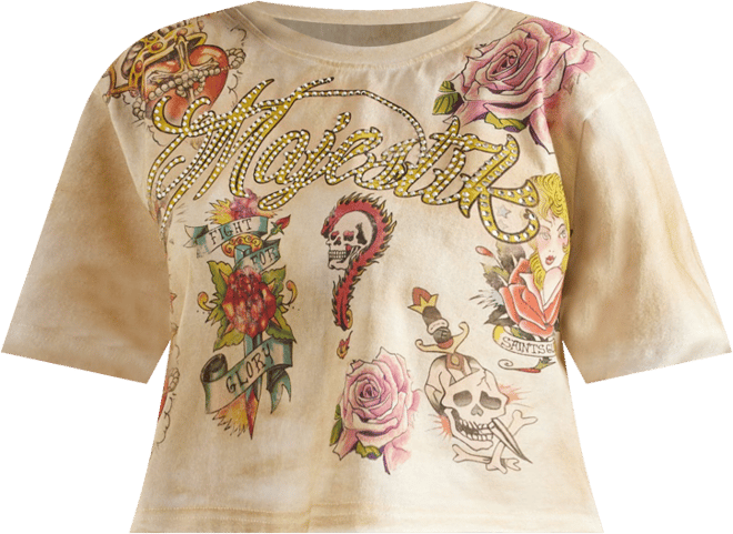 Majestik Allover-Print Cropped Tee