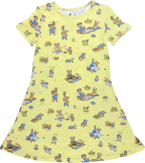 Girls' Teddy Bear Picnic Short Sleeve Dress