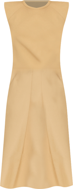 Women's Combined Fabric Midi Dress