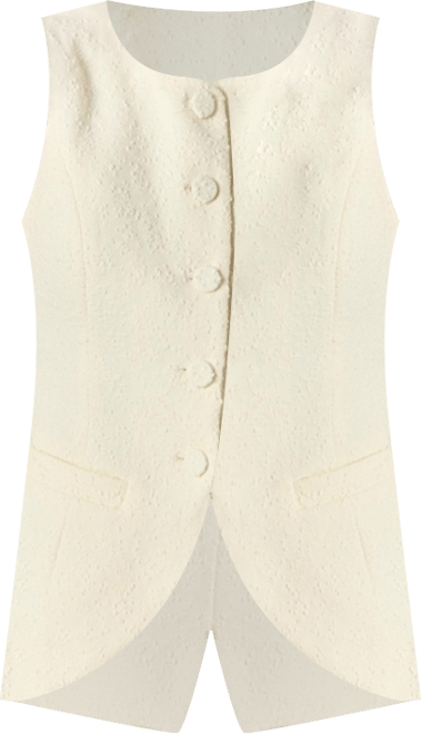 Women's Textured fabric round-hem vest