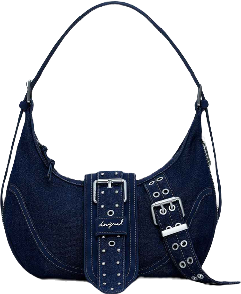 Women's Medium denim bag with buckles