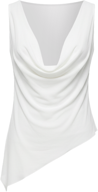 Women's Denise Asymmetric Chiffon Cowl Neck Top