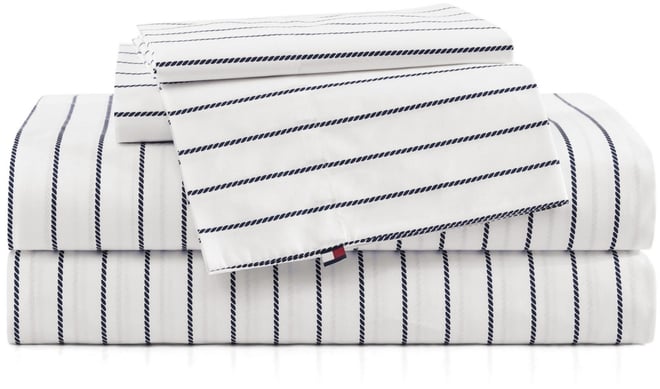 Printed 200-Thread Count Cotton Percale 4-Pc. Sheet Set, Queen