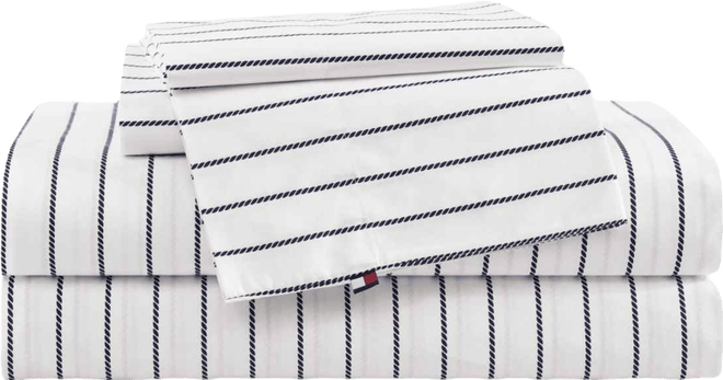 Printed 200-Thread Count Cotton Percale 4-Pc. Sheet Set, Full