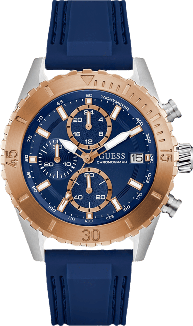 Men's Blue Two-Tone Chronograph Watch, 45mm
