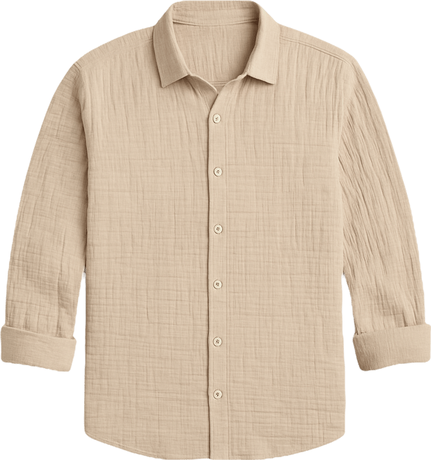 Men's Saltbox Beige Dimentional-Textured Shirt