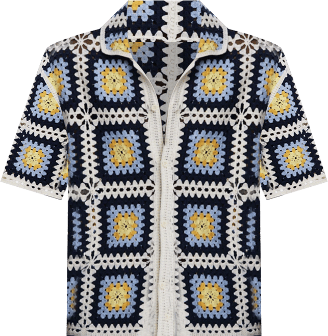 Men's Crochet short-sleeve shirt