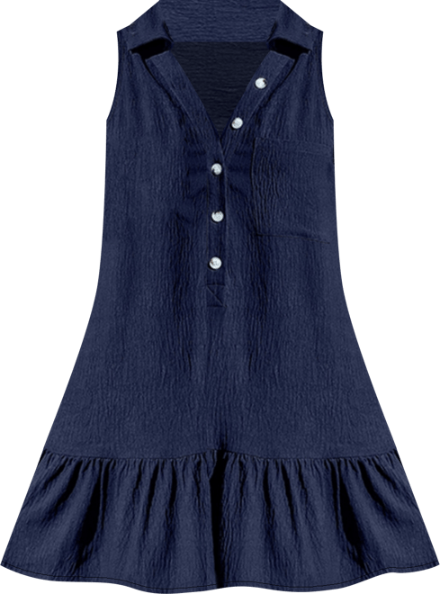 Women's V-Neck Ruffled Sleeveless Mini Beach Dress