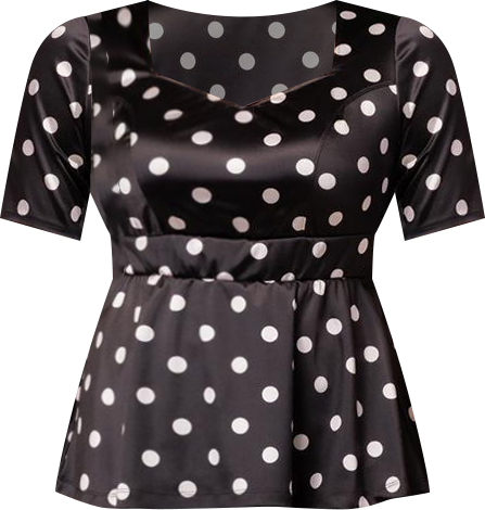 Women's Plus Size Posh Peplum Top with Sweetheart Neckline