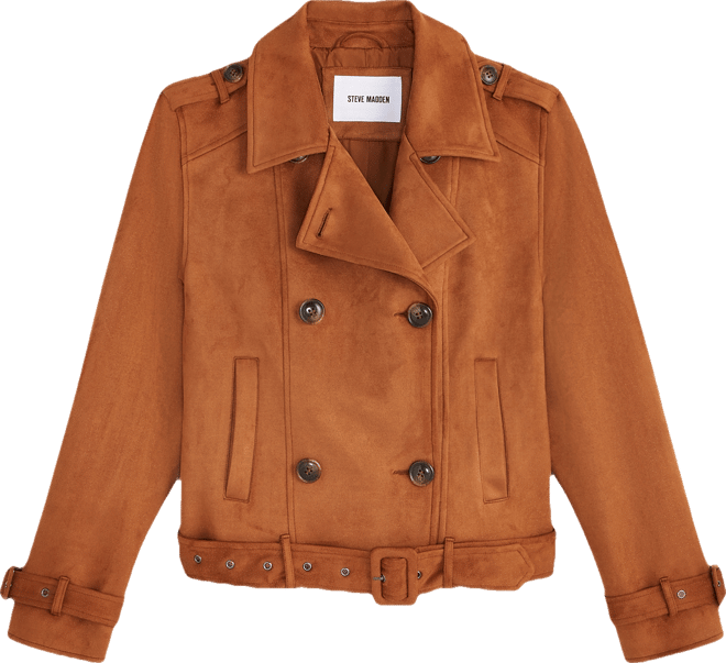 Women's Belted Faux-Leather Jacket