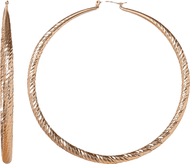 Wide Textured Hoop Earrings