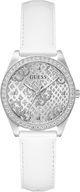 Women's White Silver Tone Analog Watch, 32mm