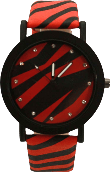 Red Zebra Colorful Strap Women Watch