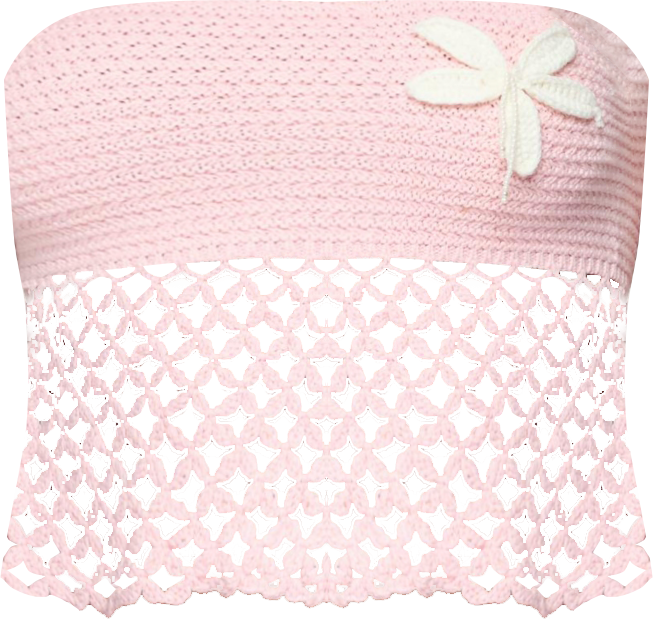 Women's Tahna Flower Strapless Crochet Top