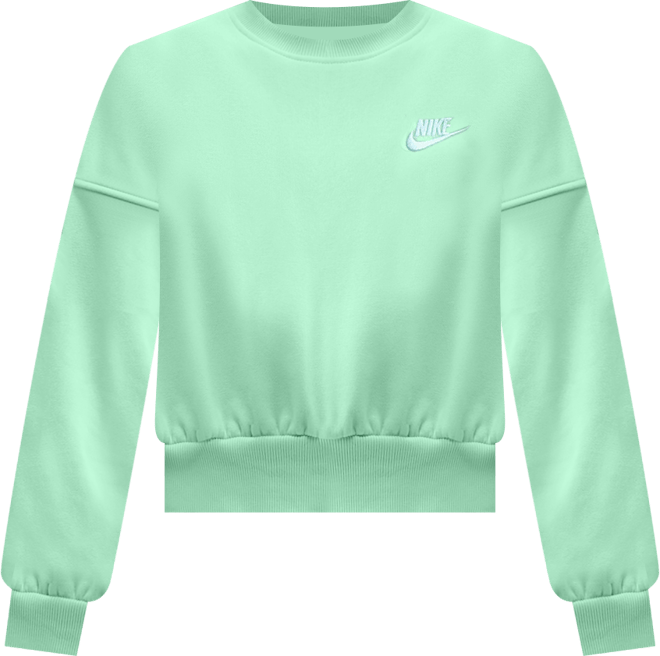 Nike Sportswear Club Fleece Sudadera de cuello redondo Dri-FIT de corte cuadrado para niña