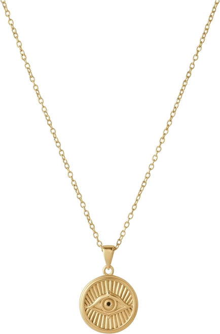 Women's Evil Eye Necklace in Sterling Silver with 15.5" Chain and Extender