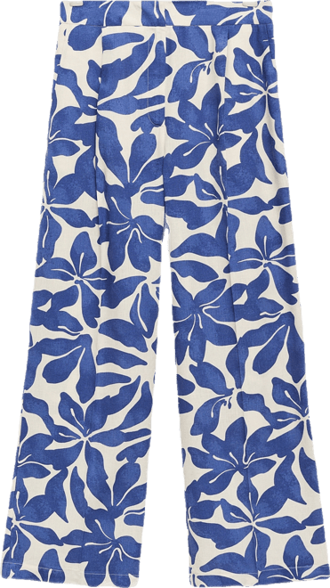 Women's Printed Linen-Blend Pants