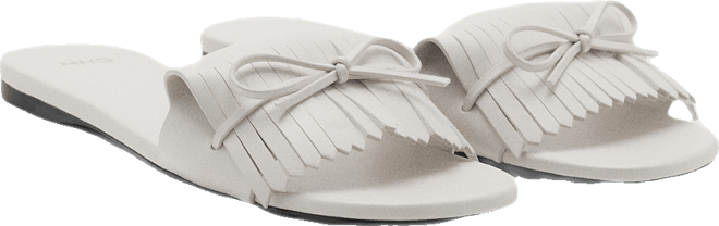 Women's Bow Detail Fringed Sandals