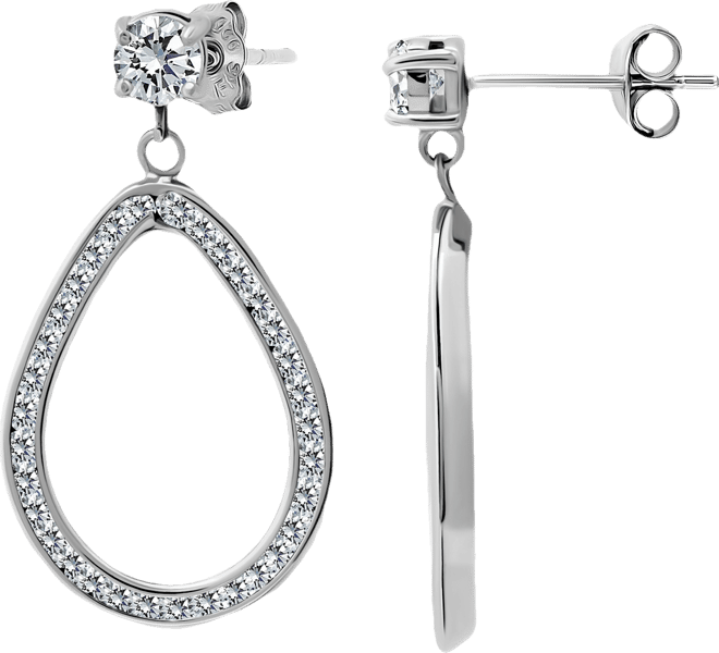 Cubic Zirconia Open Teardrop Drop Earrings, Macy's Exclusive