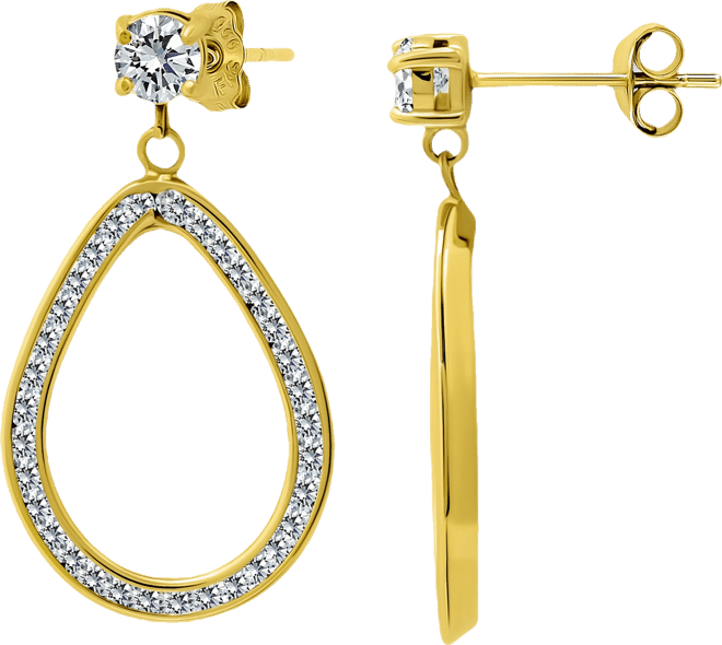 Cubic Zirconia Open Teardrop Drop Earrings, Macy's Exclusive