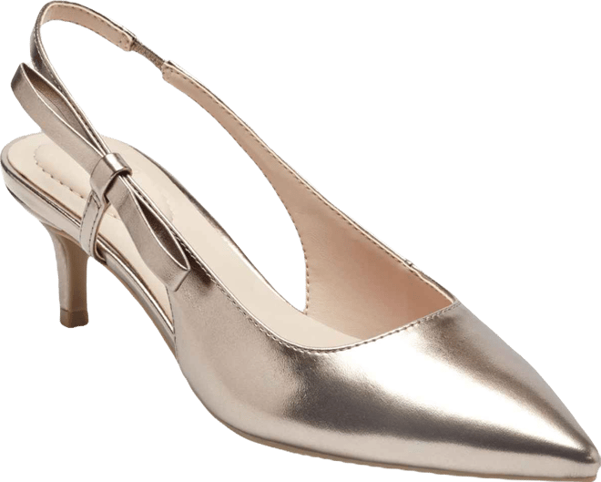 Women's Alilac Bow Slingback Kitten Heel Pumps
