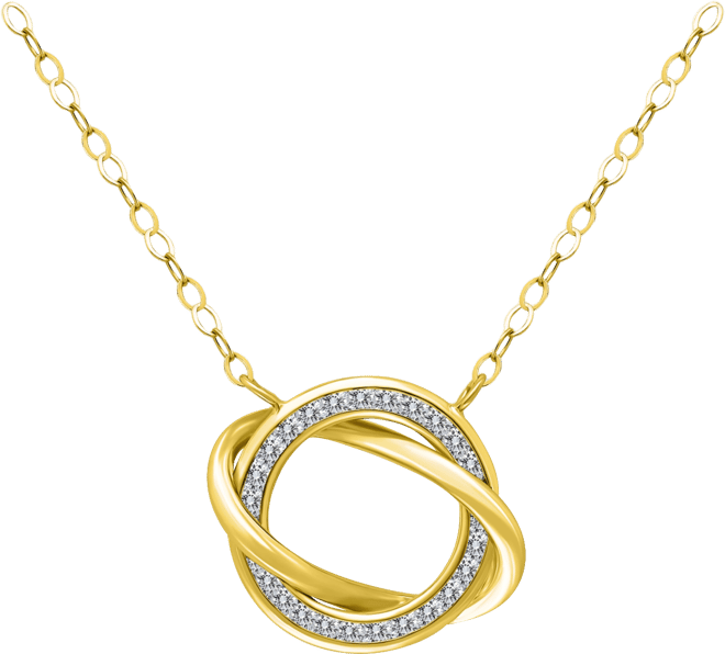 Cubic Zirconia Love Knot Pendant Necklace in Sterling Silver, 16" + 2" extender, Exclusively at Macy's