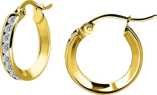 Cubic Zirconia Small Hoop Earrings in Sterling Silver, 0.625", Macy's Exclusive