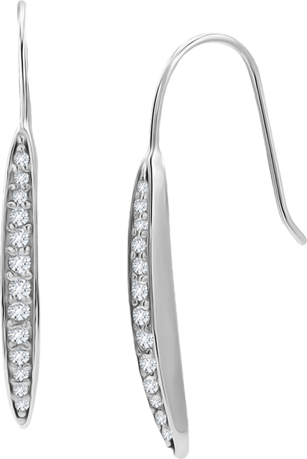 Pave Bar Linear Drop Earrings in Sterling Silver, Macy's Exclusive