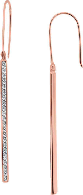 Cubic Zirconia Linear Drop Earrings in 18k Rose Gold Over Sterling Silver, Macy's Exclusive