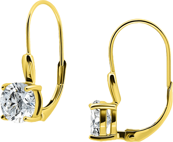 Round Cubic Zirconia Leverback Earrings in Gold Vermeil Over Sterling Silver, Macy's Exclusive