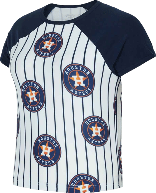 Women's White Houston Astros Outbound Pinstripe Raglan Top